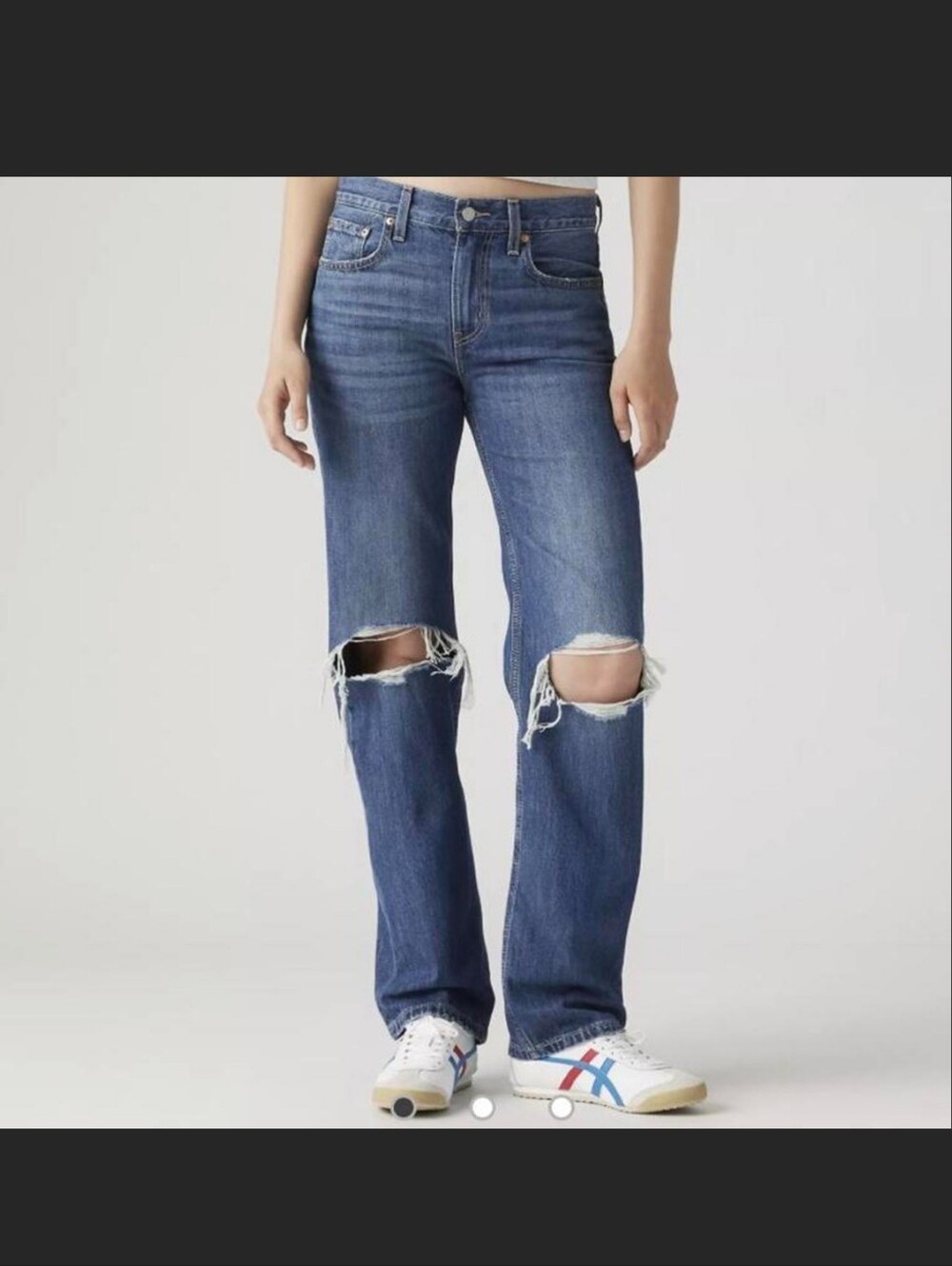 Levi's Low Pro Straight Distressed high-rise jeans Women's Size 28 (6)